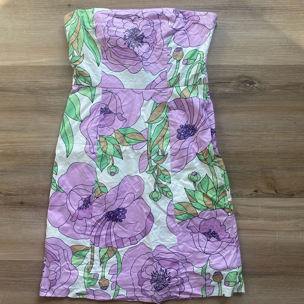LOFT Floral Strapless Dress